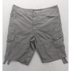 Ecko Unltd Shorts Mens 36 Gray Cargo Pockets Outdoor Hiking Drawstring Polyester